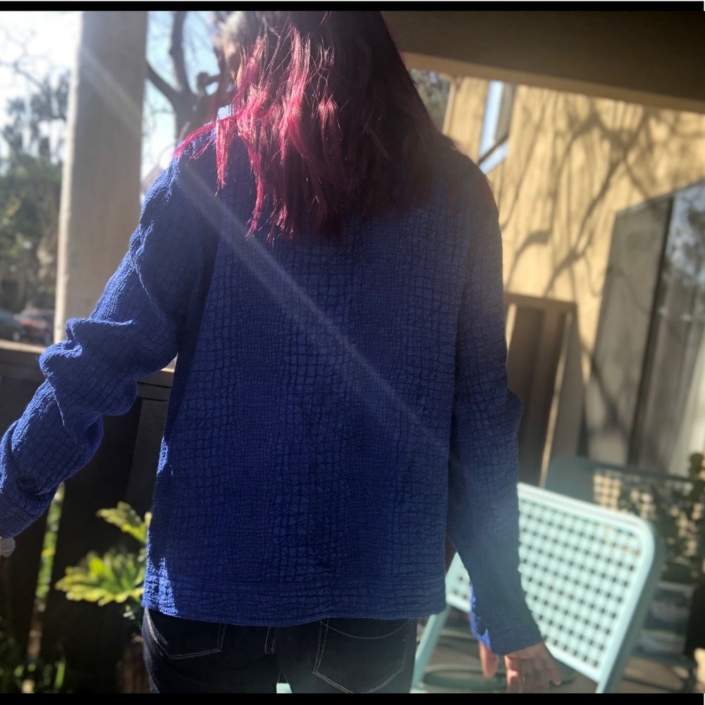 Blue Chicos Unique Button Down Blouse - image 4